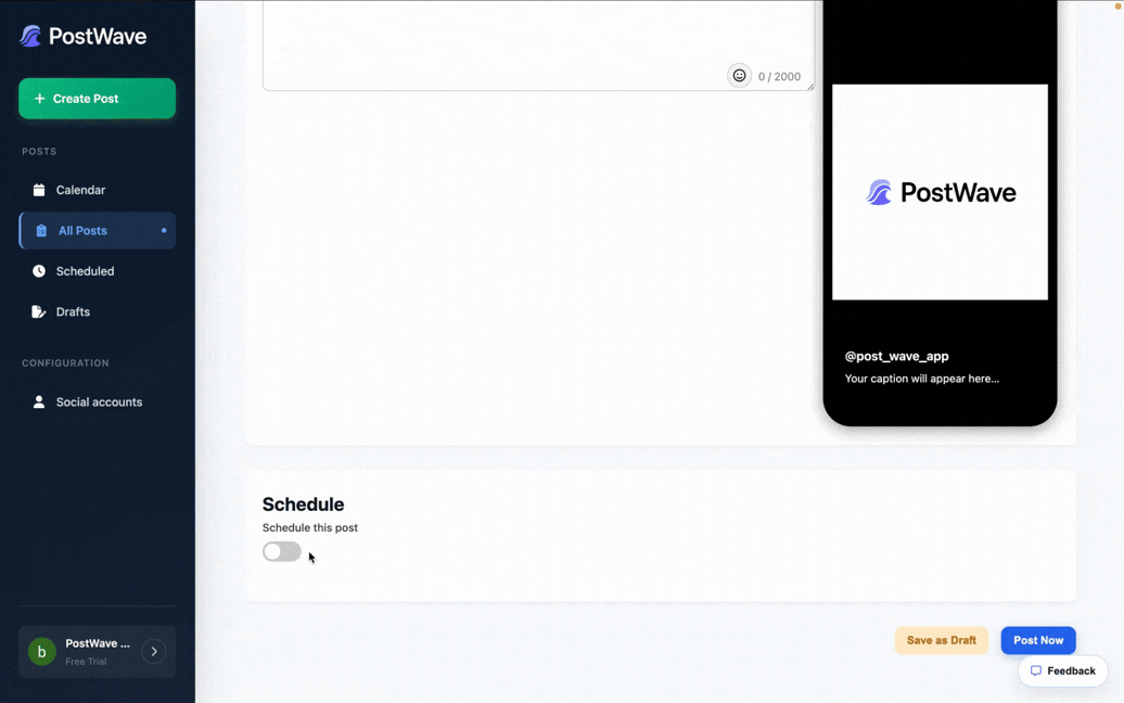 Post to all platforms simultaneously